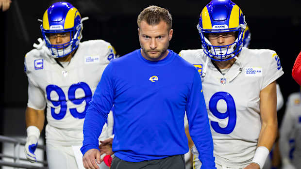 Sean Mcvay, Aaron Donald and Matthew Stafford